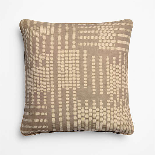 Kingsley Tonal Geo 20"x20" Dark Taupe Throw Pillow Cover