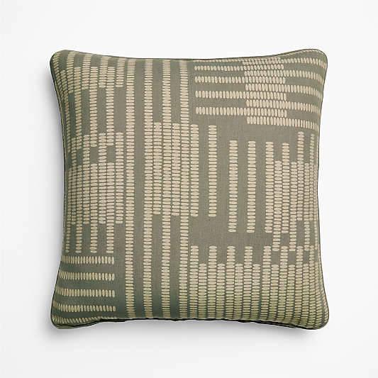 Kingsley Tonal Geo 20"x20" Shadow Sage Green Throw Pillow Cover