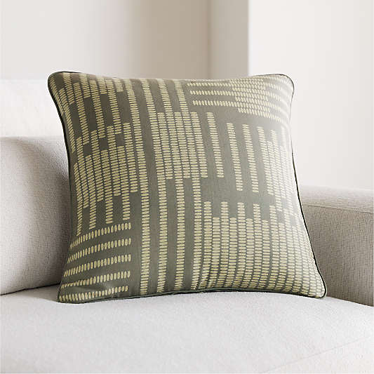 Kingsley Tonal Geo 20"x20" Shadow Sage Green Throw Pillow Cover