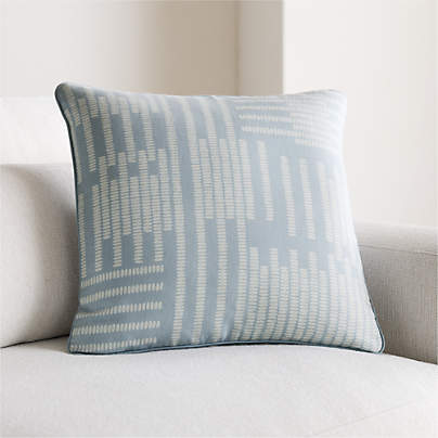 Kingsley Tonal Geo 20"x20" Waterfall Blue Throw Pillow Cover