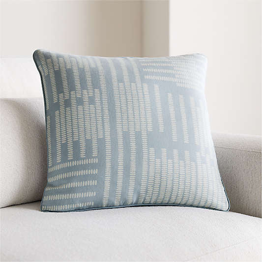 Kingsley Tonal Geo 20"x20" Waterfall Blue Throw Pillow Cover