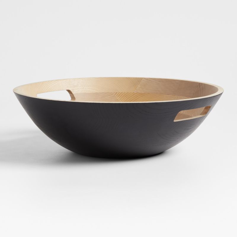 Kingston Ash & Ebonized Round Serving Bowl with Handles - image 0 of 3