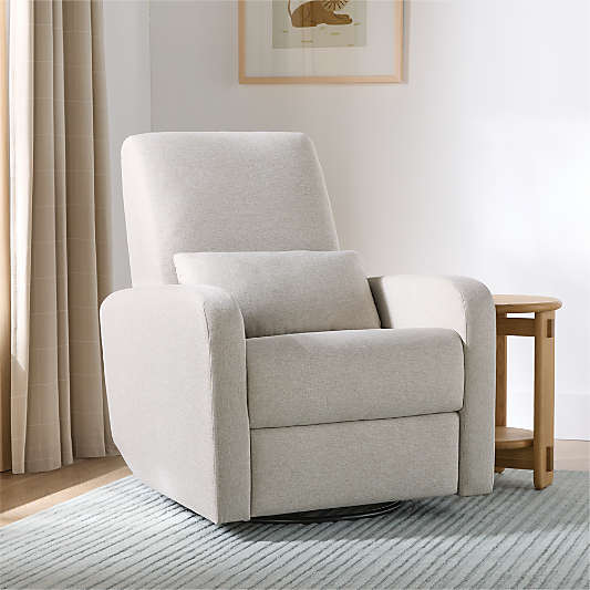 Kinney Oat Tan Swivel Glider Power Recliner Nursery Chair