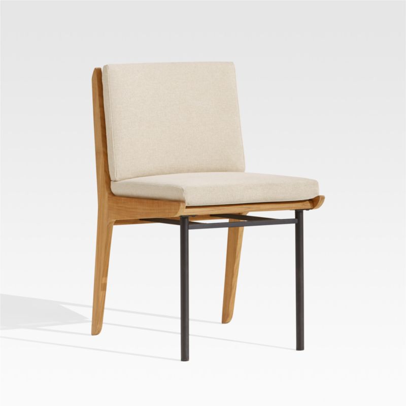 Kinney Teak Wood Outdoor Dining Side Chair with Cushion