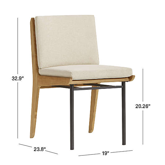 Kinney Teak Wood Outdoor Dining Side Chair with Cushion