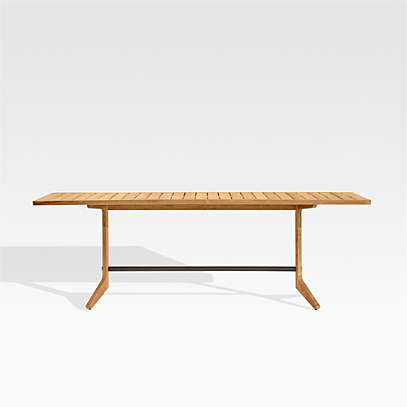 Kinney Teak Outdoor Patio Dining Table, Crate And Barrel Outdoor Table