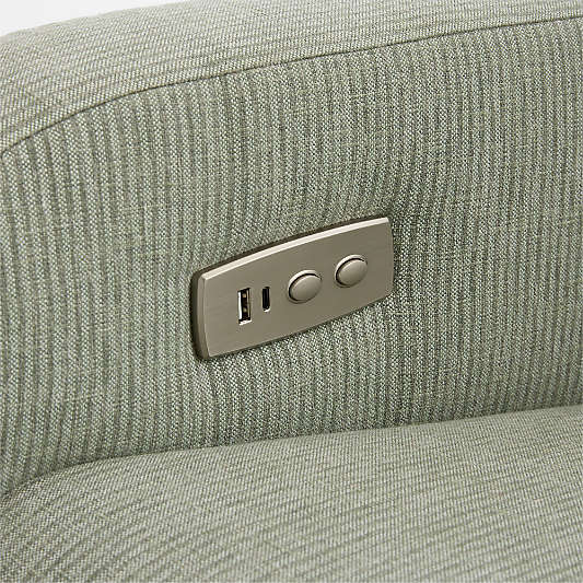 Kinney Field Green Stripe Swivel Glider Power Recliner Nursery Chair
