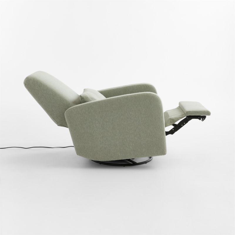 Kinney Kelp Field Green Stripe Swivel Glider Power Recliner Nursery Chair - image 6 of 9