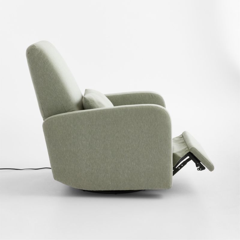 Kinney Kelp Field Green Stripe Swivel Glider Power Recliner Nursery Chair - image 7 of 9
