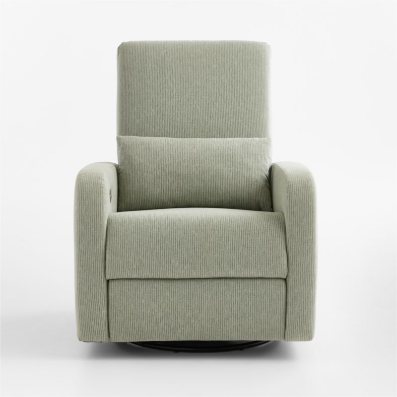 Kinney Kelp Field Green Stripe Swivel Glider Power Recliner Nursery Chair - image 3 of 9