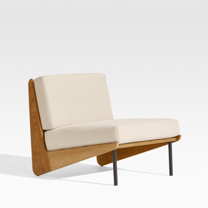 Kinney Teak Wood Outdoor Lounge Chair with Cushion