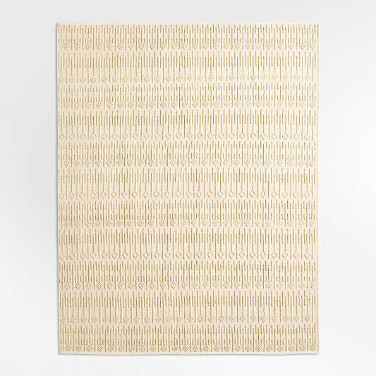 Kiro Texture Ivory Wool Blend Kids Area Rug 6'x9'