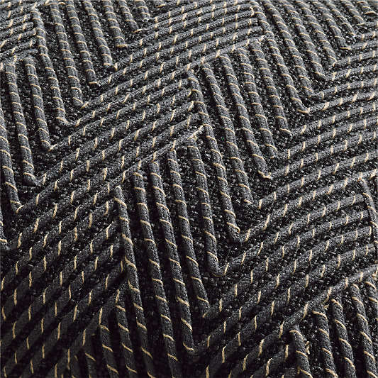 Kirra Embroidered 20"x20" Ink Black Indoor/Outdoor Throw Pillow