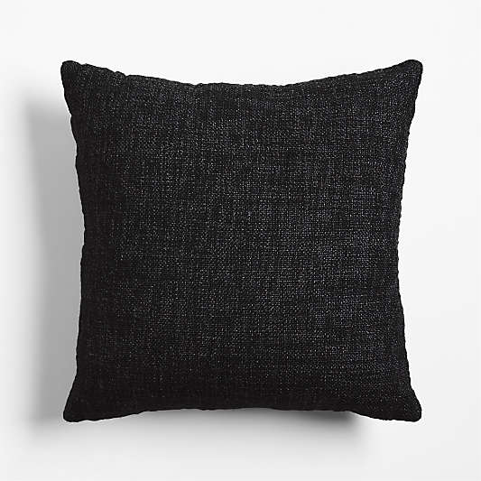 Kirra Embroidered 20"x20" Ink Black Indoor/Outdoor Throw Pillow