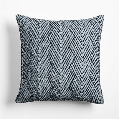 Kirra Embroidered 20"x20" Pale Blue Indoor/Outdoor Throw Pillow