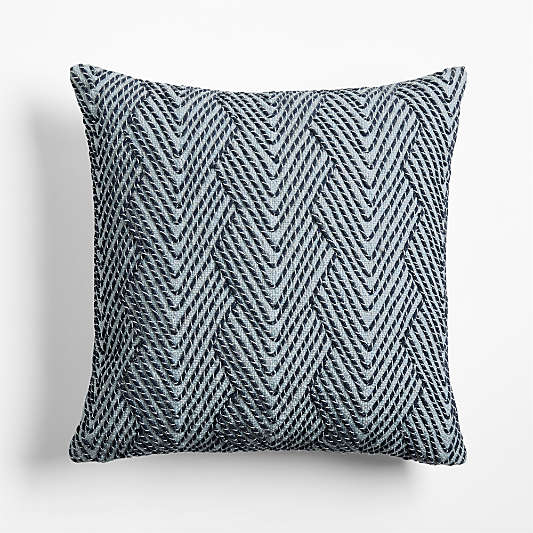 Kirra Embroidered 20"x20" Pale Blue Indoor/Outdoor Throw Pillow