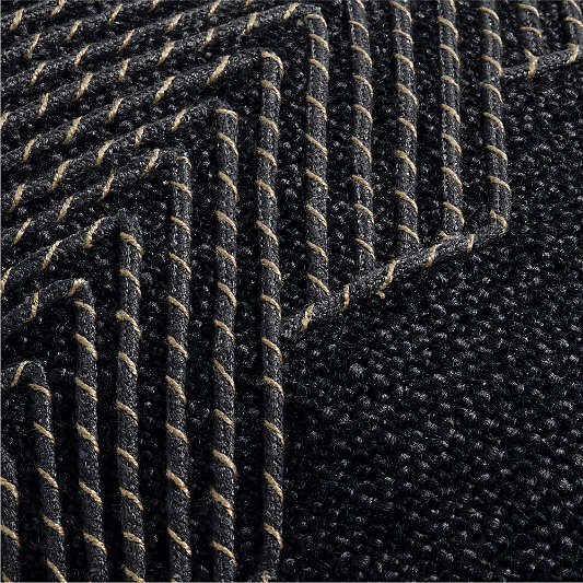 Kirra Embroidered 24"x16" Ink Black Indoor/Outdoor Throw Pillow