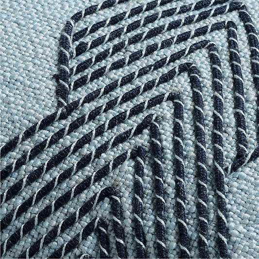 Kirra Embroidered 24"x16" Pale Blue Indoor/Outdoor Throw Pillow