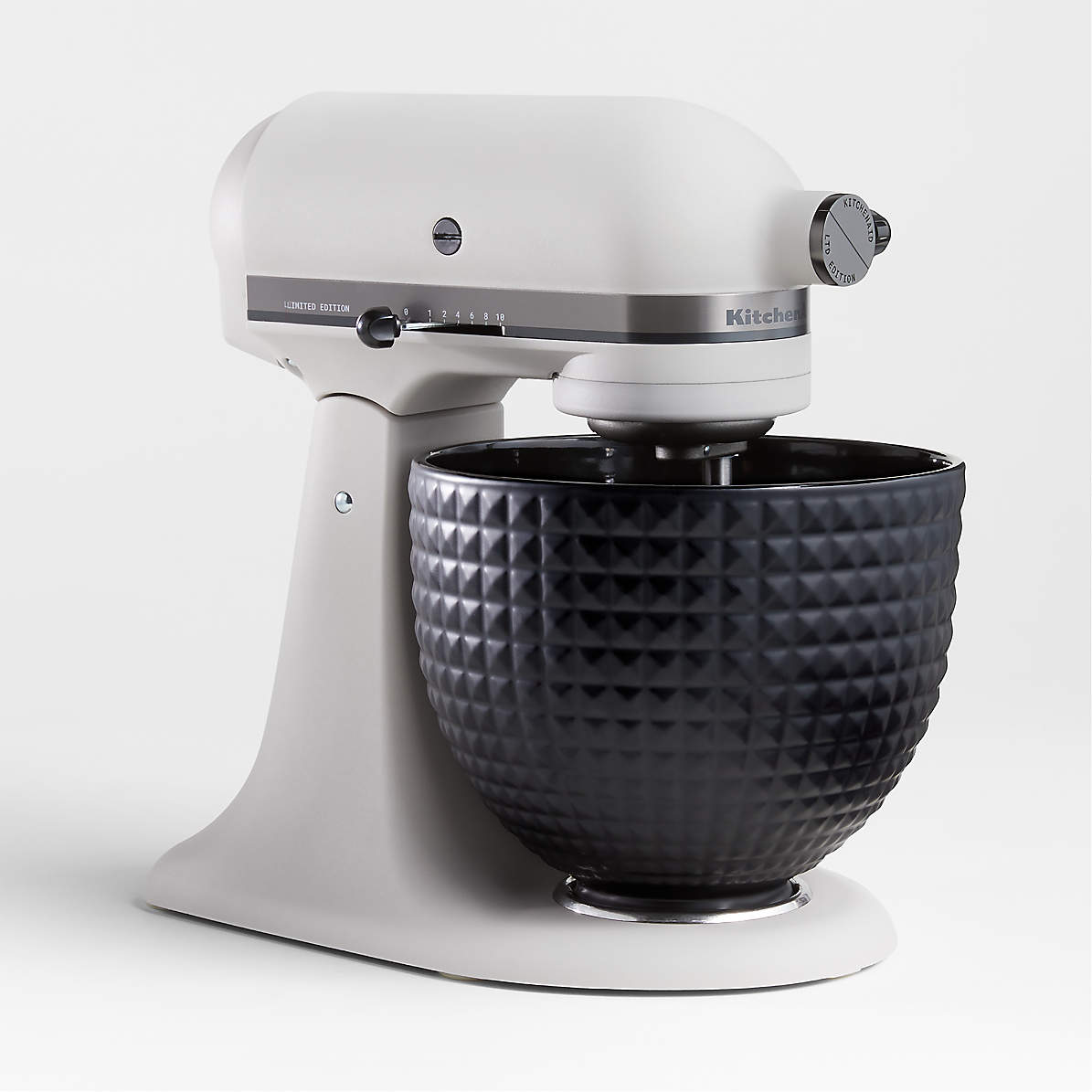 frost nuance personale KitchenAid Artisan Series Limited-Edition Light & Shadow White 5-Quart  Tilt-Head Stand Mixer with Black Ceramic Bowl + Reviews | Crate & Barrel
