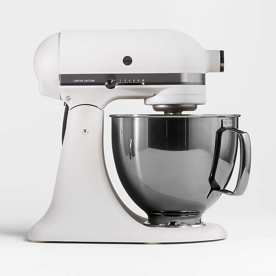 KitchenAid Artisan Series Limited-Edition Light & Shadow White 5-Quart Tilt-Head Stand Mixer with Black Stainless Steel + | Crate &