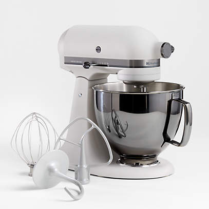 facet Medicinsk At blokere KitchenAid Artisan Series Limited-Edition Light & Shadow White 5-Quart  Tilt-Head Stand Mixer with Black Stainless Steel Bowl + Reviews | Crate &  Barrel