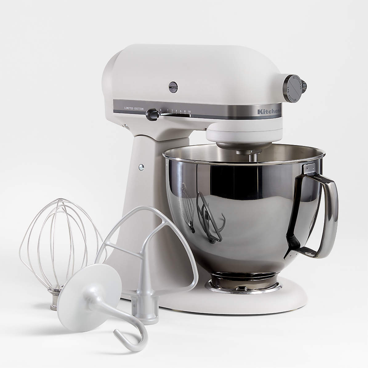 Waardig Productief Couscous KitchenAid Artisan Series Limited-Edition Light & Shadow White 5-Quart  Tilt-Head Stand Mixer with Black Stainless Steel Bowl + Reviews | Crate &  Barrel