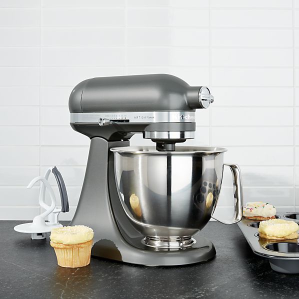 silver kitchenaid mixer