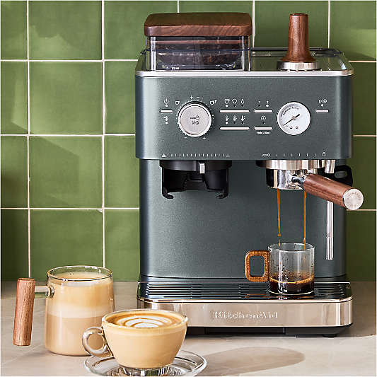 KitchenAid ® Juniper Semi-Automatic Espresso Machine with Walnut Accessory Pack