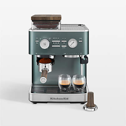 KitchenAid ® Juniper Semi-Automatic Espresso Machine with Walnut Accessory Pack