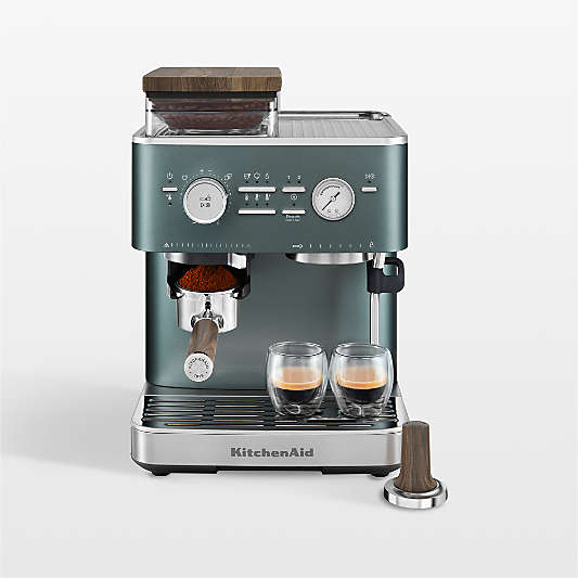 KitchenAid ® Juniper Semi-Automatic Espresso Machine with Walnut Accessory Pack