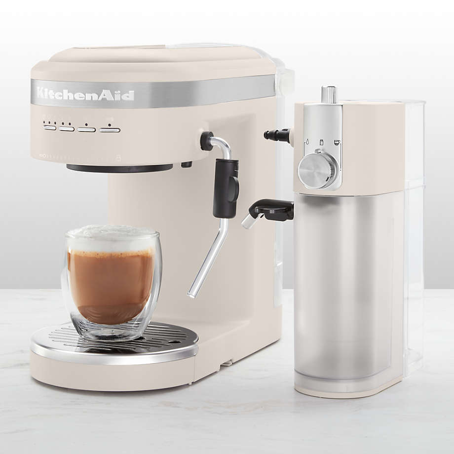 missil Tekstforfatter fremtid KitchenAid Matte Milkshake White Semi-Automatic Espresso Machine Maker +  Reviews | Crate & Barrel