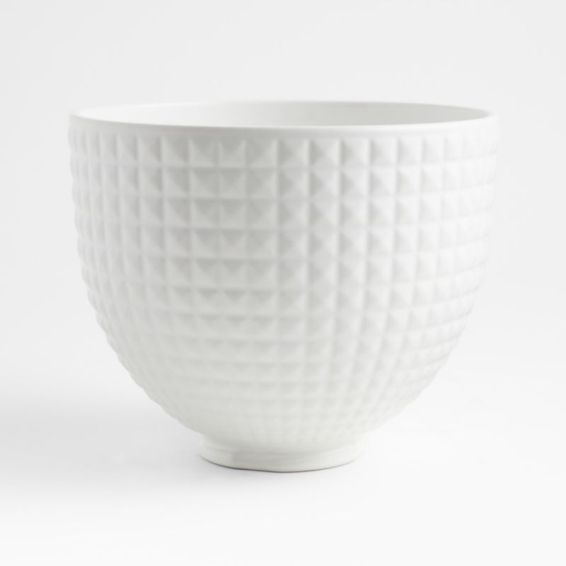 KitchenAid Stand Mixer Matte White Studded 5-Quart Ceramic Mixing Bowl + Reviews | Crate & Barrel