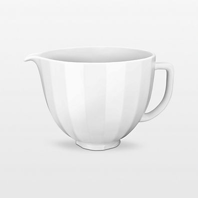 View KitchenAid ® Stand Mixer Matte White Shell 5-Quart Ceramic Mixing Bowl with Spout details