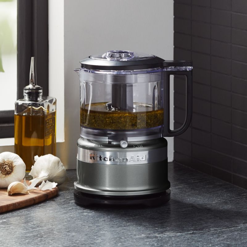 KitchenAid Contour Silver 3.5-Cup Mini Food Processor Reviews Crate   Barrel