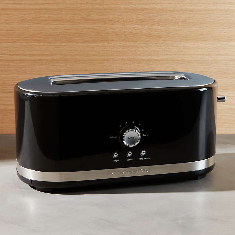 KitchenAid Onyx Black 4Slice Long Slot Toaster + Reviews Crate and