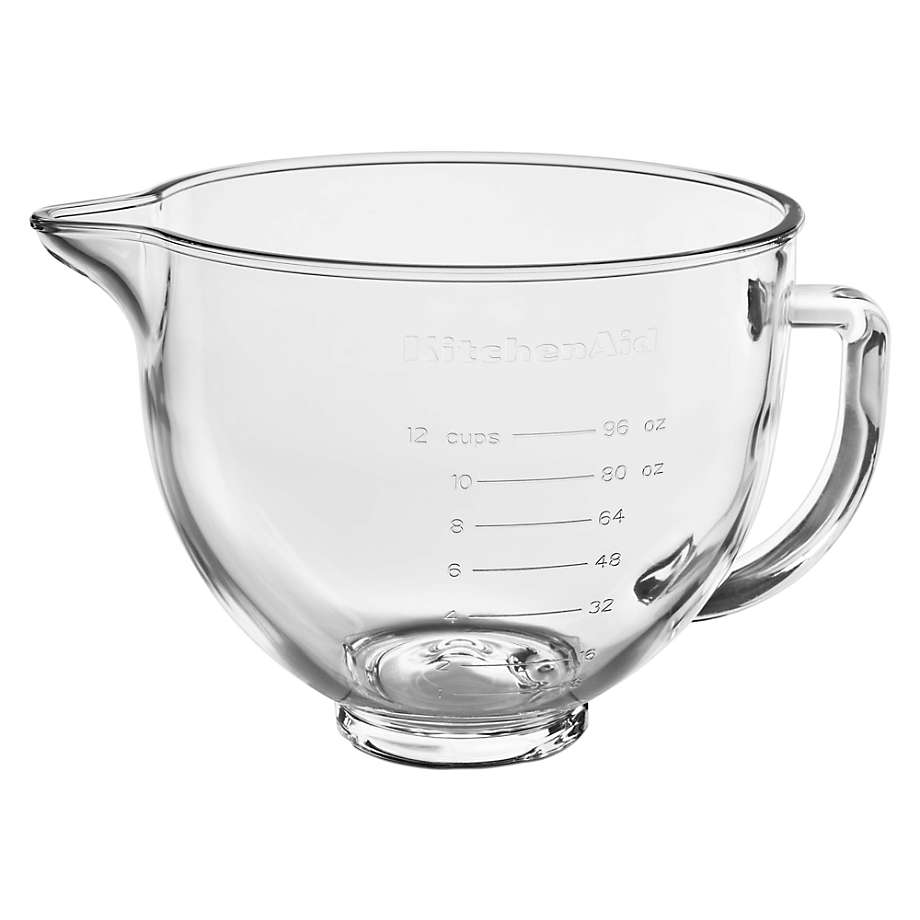 KitchenAid Stand Mixer Classic Column White 5-Qt. Ceramic Mixing Bowl with  Spout and Handle + Reviews, Crate & Barrel
