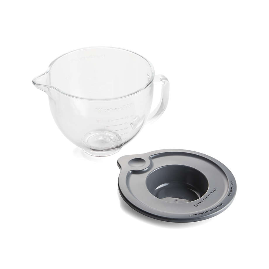 KitchenAid Stand Mixer 5-Qt. Glass Mixing with Measurement Markings and Lid + Reviews | Crate & Barrel