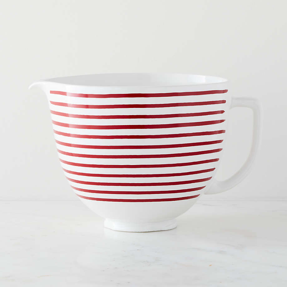 KitchenAid Stand Mixer Red and White 5-Qt. Ceramic Mixing Bowl with ...