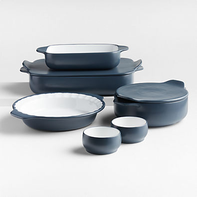 View KitchenAid ® 8-Piece Steel Blue Stoneware Baking Dish Set details