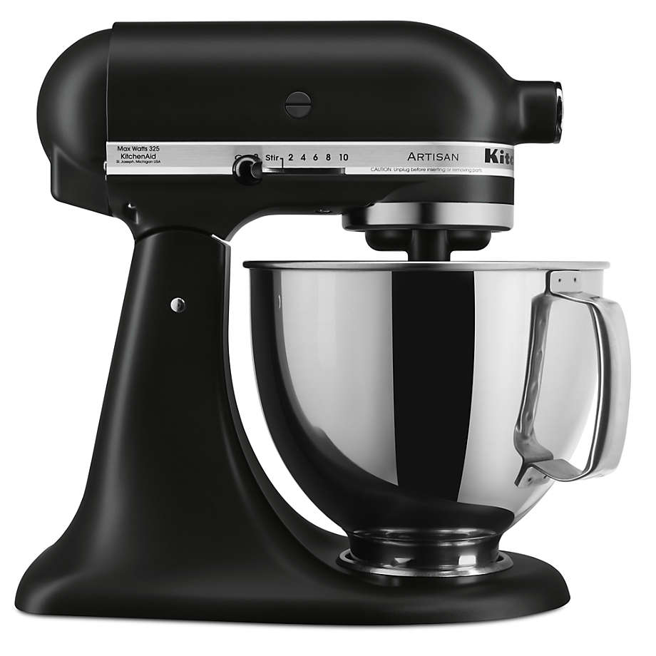 KitchenAid KSM150PSBM Artisan Matte Black 5-Quart Tilt-Head Stand Mixer + Reviews | Crate & Barrel