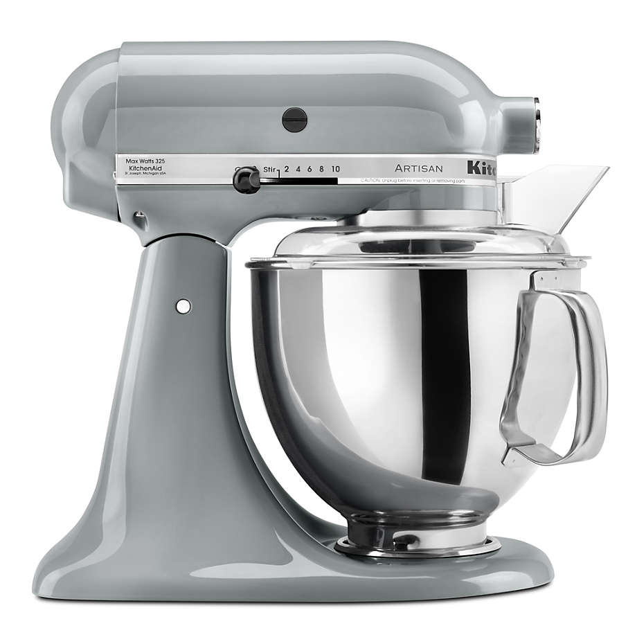 KitchenAid KSM150PSMC Metallic Chrome 5-Quart Tilt-Head Stand Mixer + Reviews | Crate & Barrel