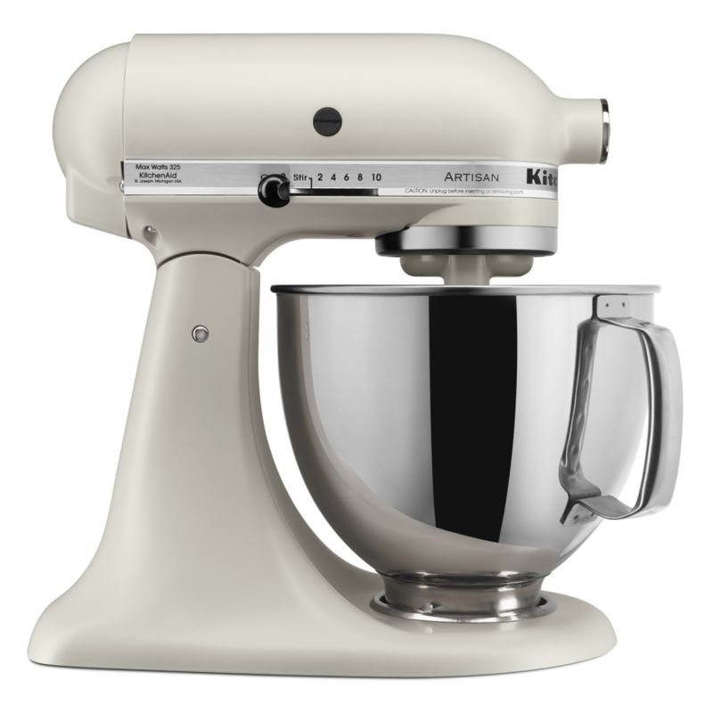 KitchenAid Stand Mixer Classic Column White 5-Qt. Ceramic Mixing Bowl with  Spout and Handle + Reviews, Crate & Barrel