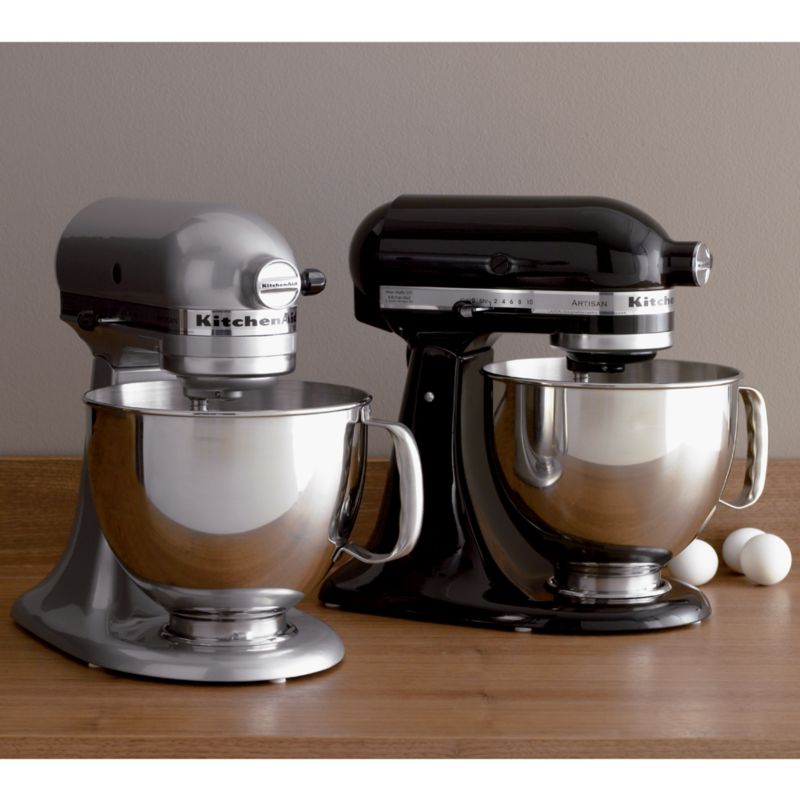 KitchenAid KSM150PSMC Metallic Chrome 5-Quart Tilt-Head Stand Mixer +  Reviews, Crate & Barrel