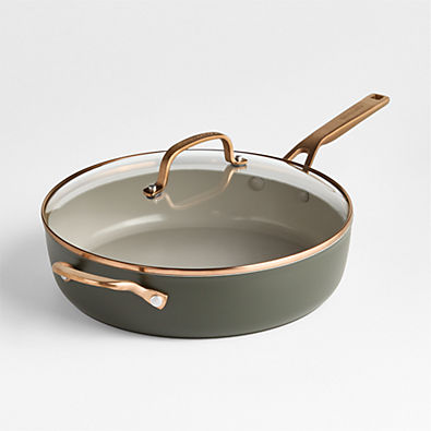 View KitchenAid ® Design Series Evergreen Ceramic Non-Stick Induction 5-Qt. Sauté Pan with Lid details