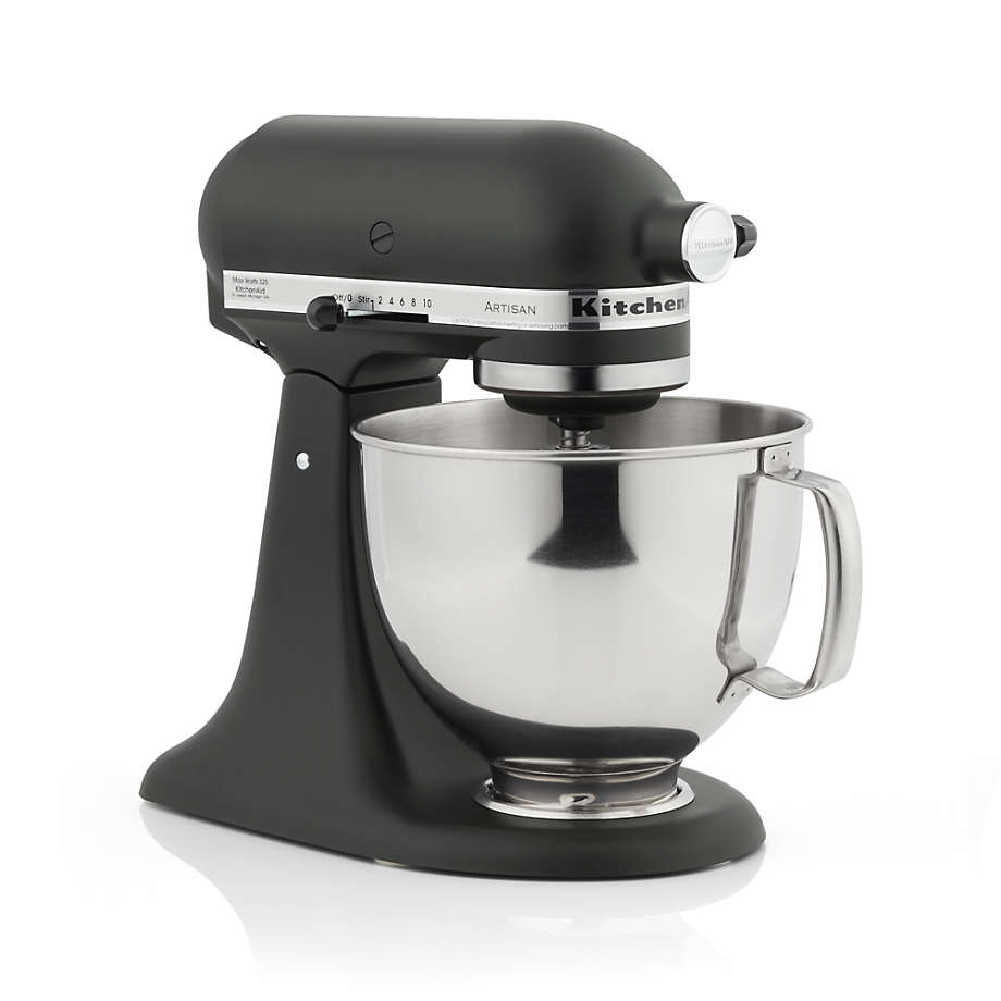 KitchenAid KSM150PSPT Artisan Matte Black 5-Quart Tilt-Head Stand Mixer | Crate & Barrel