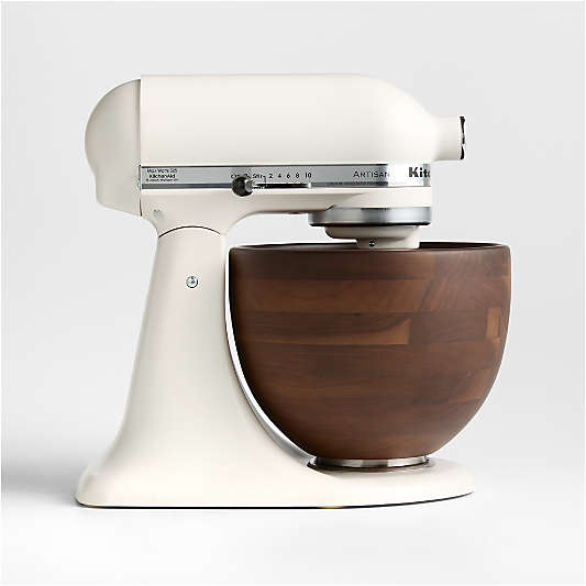 KitchenAid ® Artisan Series Porcelain White 5-Quart Tilt-Head Stand Mixer with Walnut Bowl