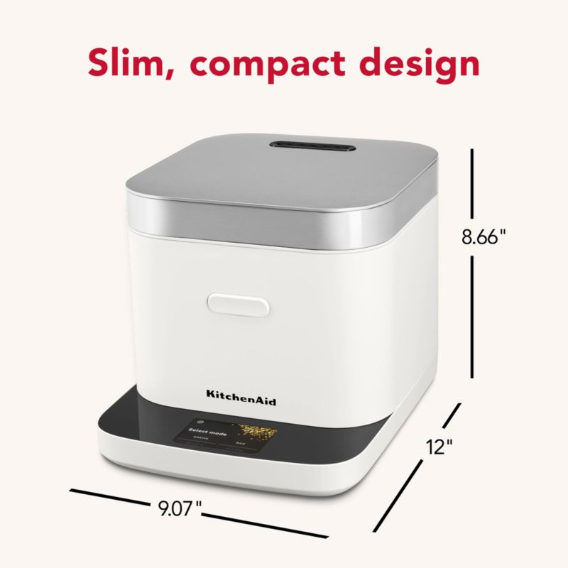 KitchenAid ® Porcelain White Compact Grain and Rice Cooker - image 9 of 10