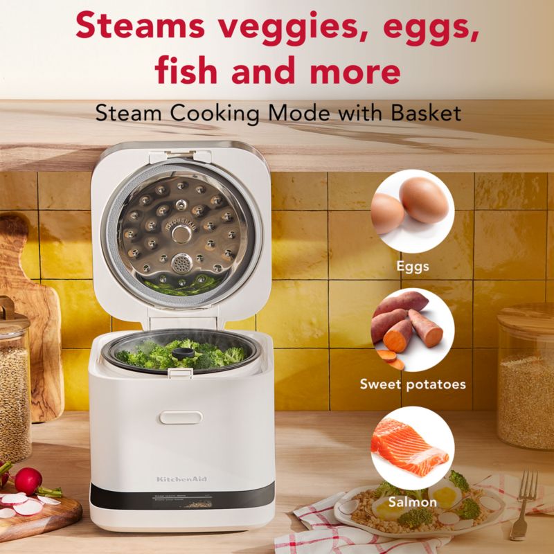 KitchenAid ® Porcelain White Compact Grain and Rice Cooker - image 5 of 10