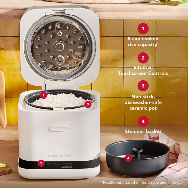 KitchenAid ® Porcelain White Compact Grain and Rice Cooker - image 3 of 10