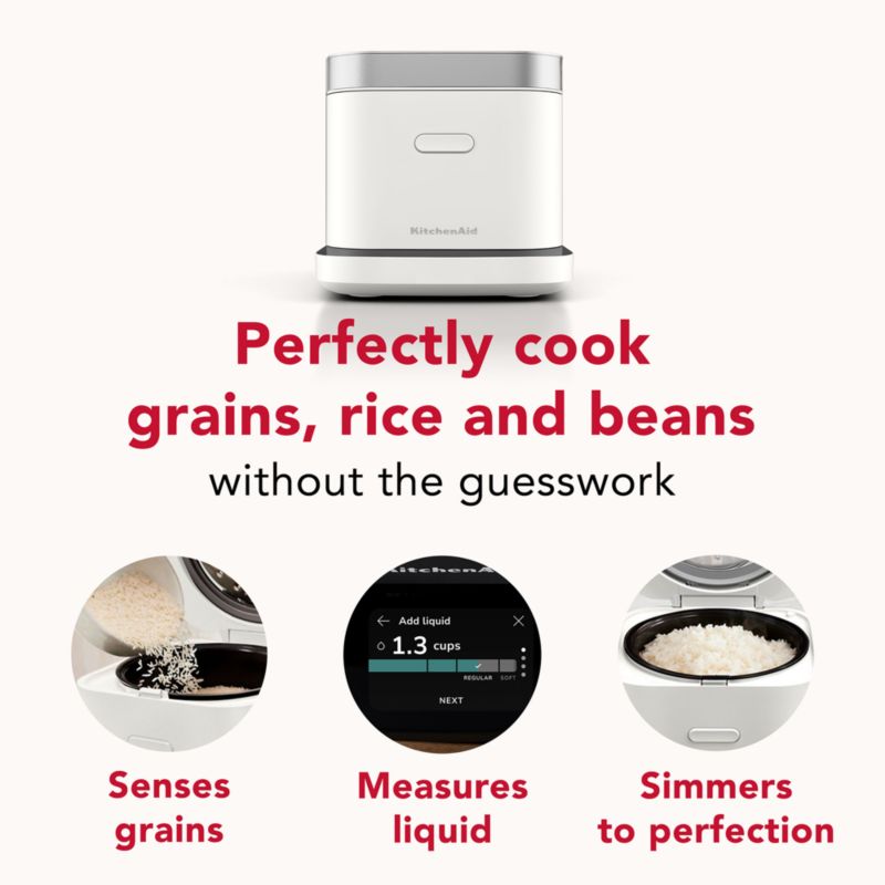 KitchenAid ® Porcelain White Compact Grain and Rice Cooker - image 7 of 10
